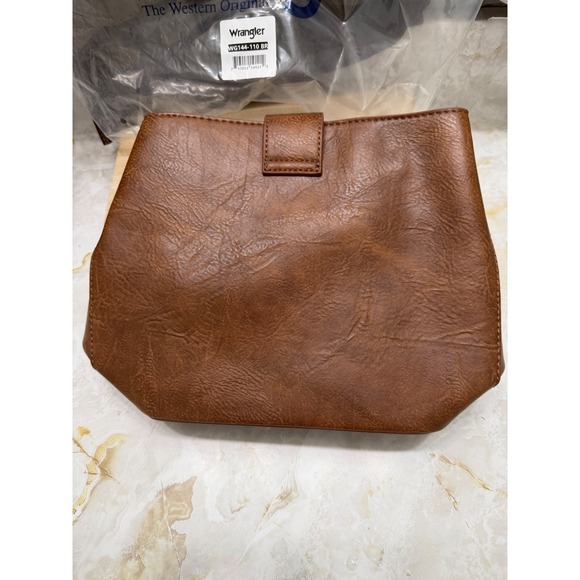 New with tags Wrangler WG114-110 BR Brown Faux Leather Crossbody Shoulder Bag - Picture 7 of 8